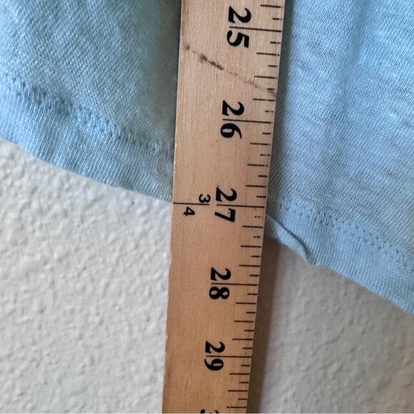 J Jill Teal Linen Open Front Cardigan Sweater Womens M Beachy Casual Staple - Picture 5 of 9